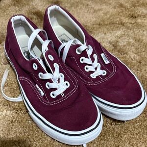 Vans Kid’s Deep Red Canvas Sneakers